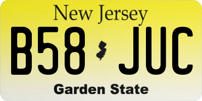 NJ license plate B58JUC