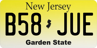 NJ license plate B58JUE
