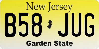 NJ license plate B58JUG