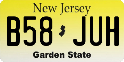 NJ license plate B58JUH