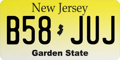NJ license plate B58JUJ