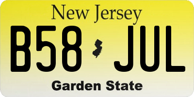 NJ license plate B58JUL