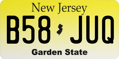 NJ license plate B58JUQ