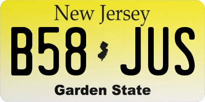 NJ license plate B58JUS