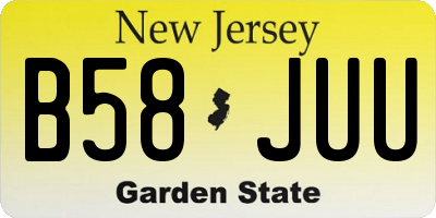NJ license plate B58JUU