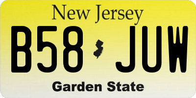 NJ license plate B58JUW