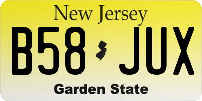 NJ license plate B58JUX