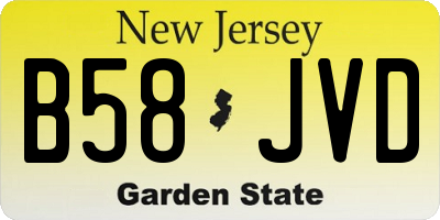 NJ license plate B58JVD