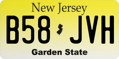NJ license plate B58JVH