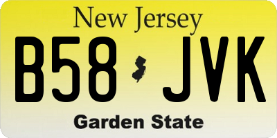NJ license plate B58JVK