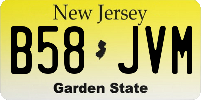 NJ license plate B58JVM
