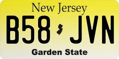 NJ license plate B58JVN