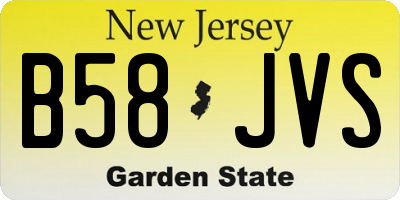 NJ license plate B58JVS