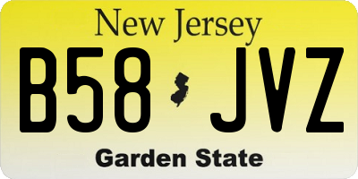 NJ license plate B58JVZ