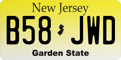 NJ license plate B58JWD