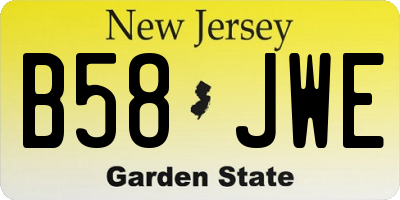 NJ license plate B58JWE