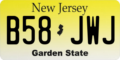 NJ license plate B58JWJ