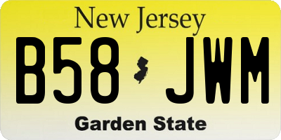 NJ license plate B58JWM
