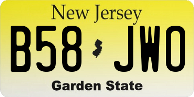 NJ license plate B58JWO