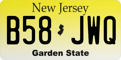 NJ license plate B58JWQ