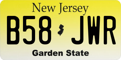 NJ license plate B58JWR