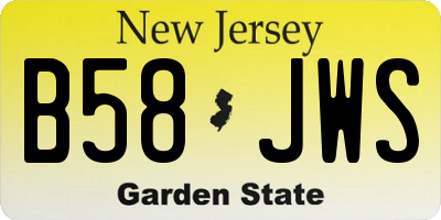 NJ license plate B58JWS