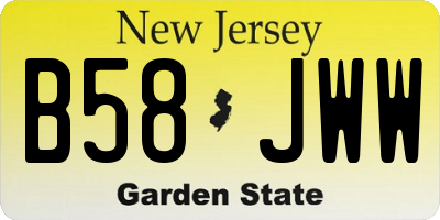 NJ license plate B58JWW