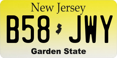 NJ license plate B58JWY