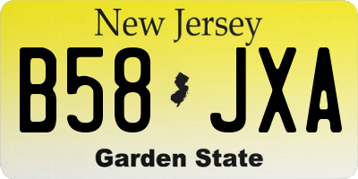 NJ license plate B58JXA