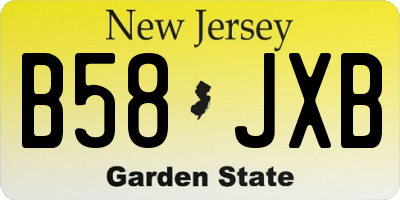 NJ license plate B58JXB