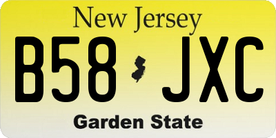 NJ license plate B58JXC