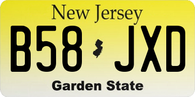 NJ license plate B58JXD