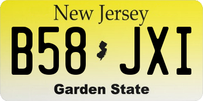 NJ license plate B58JXI