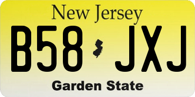 NJ license plate B58JXJ