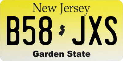 NJ license plate B58JXS