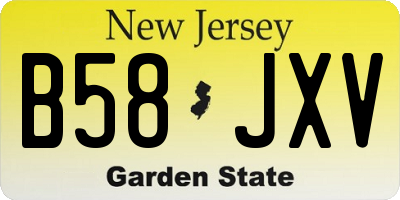 NJ license plate B58JXV