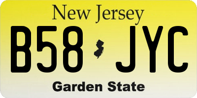 NJ license plate B58JYC