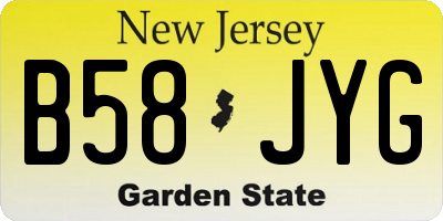 NJ license plate B58JYG