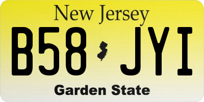 NJ license plate B58JYI