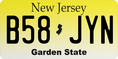 NJ license plate B58JYN