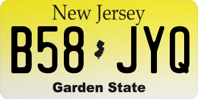 NJ license plate B58JYQ