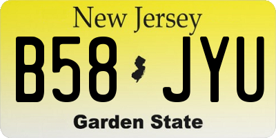 NJ license plate B58JYU