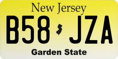 NJ license plate B58JZA