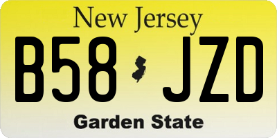 NJ license plate B58JZD