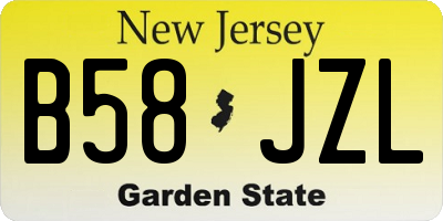 NJ license plate B58JZL