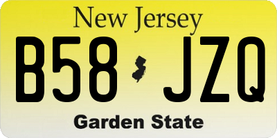 NJ license plate B58JZQ