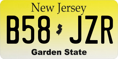 NJ license plate B58JZR