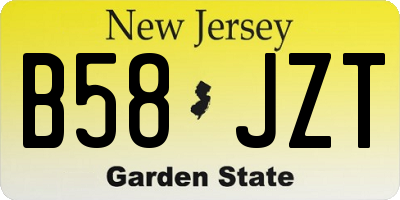 NJ license plate B58JZT