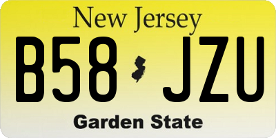 NJ license plate B58JZU