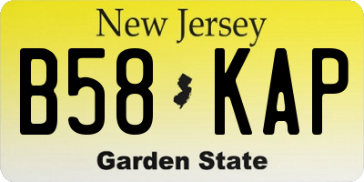 NJ license plate B58KAP